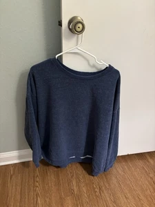 Lands’ End Serious Sweats Women's Plus SZ 2X Blue Pullover Sweatshirt - Picture 1 of 4