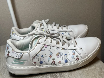 Sapato de golfe Skechers feminino Go Drive Dogs at Play Spikeless branco tamanho 11 usado uma vez - Imagem 1 de 4