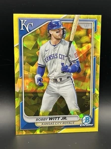 2024 Bowman Chrome Sapphire Yellow Refractor Bobby Witt Jr Royals 37/75 - Picture 1 of 2