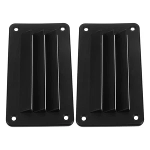  2pcs Boat Vent Cover Louvered Air Vent For Marine Rv And Trailer Black Plastic - Picture 1 of 12