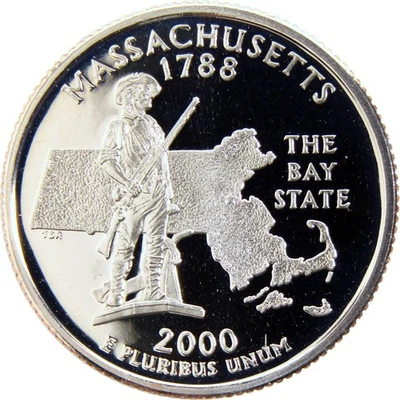 2000 S Massachusetts State Quarter Clad 25c Proof Coin - Image 1 of 4