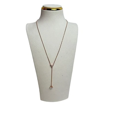 Collar Swarovski Ortyx Y Corte Triángulo, Blanco, Chapado en Oro Rosa Foto 1 de 4