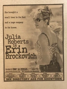 Erin Brockavich Movie Print Ad Julia Roberts Albert Finney Aaron Eckhart Tpa1 - Picture 1 of 2