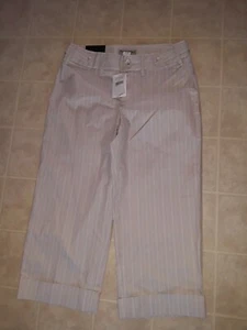 Pantaloni seersucker beige a righe Banana Republic nuovi con etichette donna 2 - Foto 1 di 2