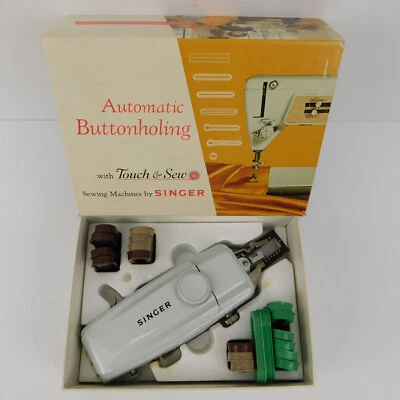 Vintage SINGER  TOUCH & SEW AUTOMATIC BUTTONHOLING Box Set  #161829 Original Box - Image 1 of 4