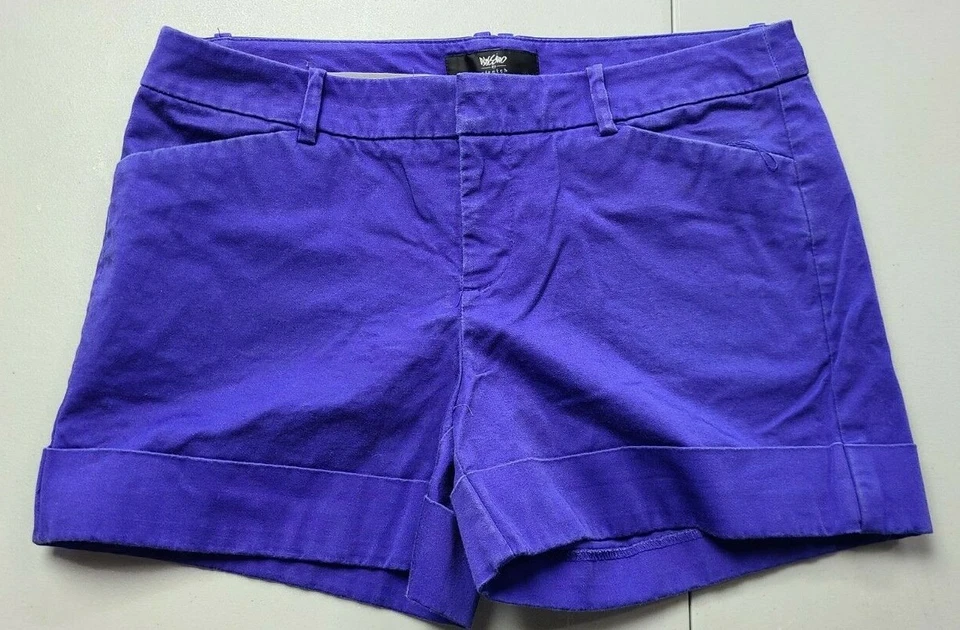 Pantalones Cortos Chinos Mossimo Para Mujer Talla 4 (30x3) Púrpura Informales Caminar Pantalones Cortos Verano Foto 1 de 3