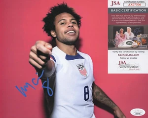 Foto 8x10 firmada por Weston McKennie con certificado de autenticidad JSA #AX07506 USMNT Juventus FC - Imagen 1 de 2