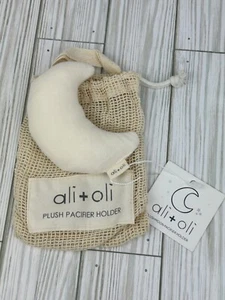 Ali + Oli Peluche Chupete Soporte Clip Correa Boutique NUEVO Muselina Suave Marfil Luna - Imagen 1 de 2