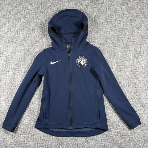 Nike Minnesota Timberwolves Jacket Small Blue Logo Long Sleeve Hoodie Womens Cover