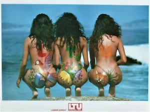 Original vintage poster BRASILIAN BEAUTIES BODY PAINT LTU AIRLINES c. 1980 - Picture 1 of 1