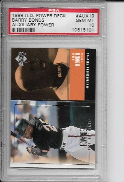 1999 Upper Deck PowerDeck Auxiliary #AUX19 Barry Bonds S F Giants psa 10 pop 3 - Image 1 of 1