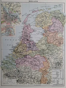 1931 MAP HOLLAND AMSTERDAM ROTTERDAM CITY PLAN - HAGUE UTRECHT FRIESLAND - Picture 1 of 1