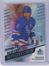 2022-23 UD SP GAME USED Braden Schneider NEW GROOVES ROOKIE RC SSP #3/10 RANGERS
