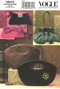 VOGUE SEWING PATTERN 4757 EVENING SPECIAL OCCASION BAGS HANDBAG CLUTCHES POUCHES - Picture 1 of 6