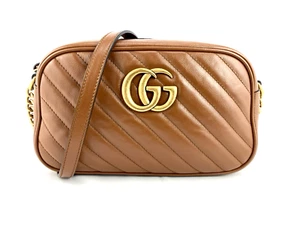 Bolso de Hombro Gucci Marmont Cuir Piel de Becerro Esmaltada Matelasse Diagonal - Imagen 1 de 22