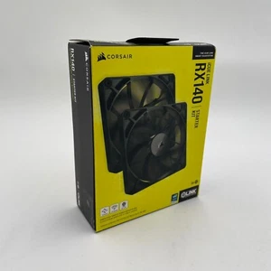 CORSAIR iCUE Link RX140 140mm PWM Fans with Hub Dual Pack Black ‎CO-9051012-WW - Afbeelding 1 van 5