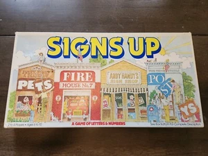 1981 Signs Up Board Game by Parker Brothers A Game of Letters & Numbers Complete - Picture 1 of 6