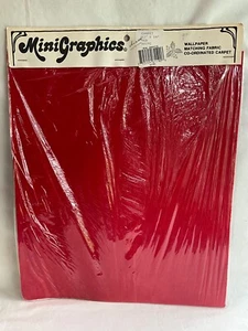 Mini Graphics Dollhouse Carpet Wall to Wall Plush Red 12" x 14" NOS - Picture 1 of 2