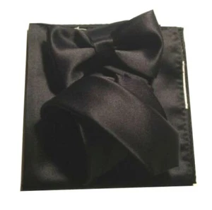 Intramontable Complet Cravattino Foulard Papillon Noir Made In Italy - Imagen 1 de 1