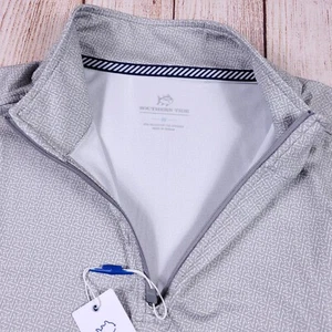 Southern Tide L/S Steel Grey Pine Ridge Cruiser 1/4 Zip Pullover Men's Size M - Picture 1 of 13