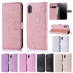 Bling Glitter Flip Wallet Phone Case Cover For iphone 16 15 14 13 12 11 Pro Max - Picture 1 of 14