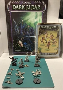 Warhammer 4DK Dark Eldar Wyches + Impaler + Sybarite 7 Pewter Survived Flood Lot - Picture 1 of 19