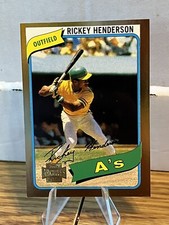 RICKEY HENDERSON 2001 Topps Archives GOLD Reprint 1980 Rookie Card RC A's HOF🔥