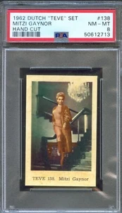 1962 Dutch Gum Card TEVE Set #138 MITZI GAYNOR Actress The Birds and Bees PSA 8 - Picture 1 of 2