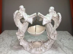 Yankee Candle Double White Angel Tart Wax Warmer Tealight Burner W Ceramic Dish - Picture 1 of 10