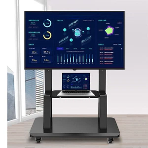 TV Mobile Flat-Panel Floor Stand Cart Height Adjustable LCD- 32’’- 100’’ Monitor - Picture 1 of 12