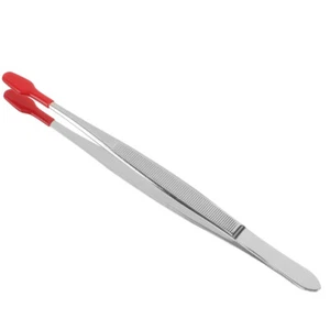Stamp Tweezers Stainless Steel Tweezers Tongs Long Tweezers with Rubber Tip - Picture 1 of 12
