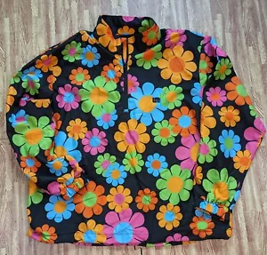 LOUDMOUTH Golf Jacket Windbreaker Women’s 1/2 Zip Floral Retro Print XL - Picture 1 of 17