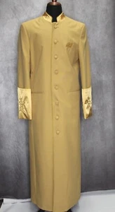 Vestido de iglesia/pastor de oro liso con diamantes reales para hombre/mujer - Imagen 1 de 5