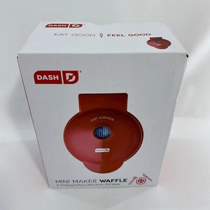 Dash Mini Waffeleisen | Tragbares Elektrisches Antihaft Waffeleisen | 350 Watt Rot - Bild 1 von 8