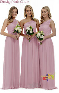 Chiffon One shoulder Long Evening Formal Party Ball Gown Prom Bridesmaid Dresses