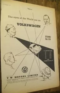 1956 VW Volkswagen Bug Beetle British-mag car ad-"The eyes of the world..." - Picture 1 of 1