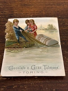 Cioccolato e Cacao Talmone Torino-Cromolitografia con bambini-Italia primi’900 - Imagen 1 de 3