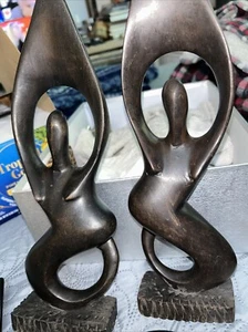2/Vintage Hand Carved woman Fertility Wood Sculpture Hardwood over 12” - Picture 1 of 1