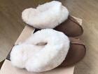 JUST ladies Brown Duchess sheepskin slippers Boxed fit UK 7-8 BNWT RRP £65
