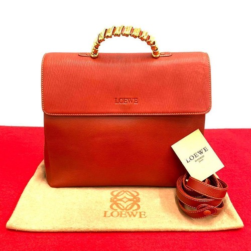 Borsa donna vintage Loewe Loe Berrus Sques pelle 2 vie tracolla borsetta limitata E