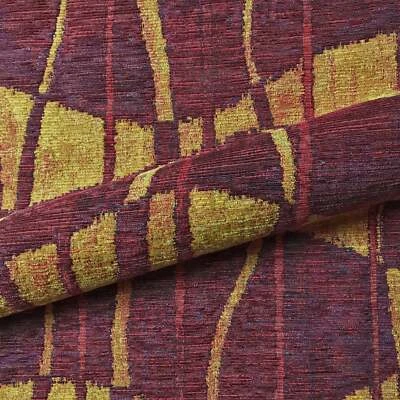 Tela de tapicería tapiz retro abstracta años 90 rojo cañón 54" Foto 1 de 4