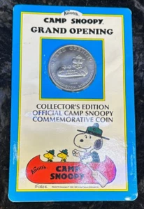 Nuevo de Lote Antiguo, Moneda Gran Inauguración Camp Snoopy 1992, ¡Raro! Sellado con certificado de autenticidad, nudos - Imagen 1 de 8