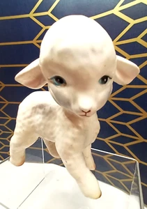 Vintage Lefton Baby Lamb Sheep Ceramic Figurine White H4546 4" Japan - Picture 1 of 8