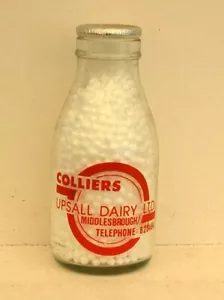 milk bottle lovely old Colliers ( Upsall ) Mifflesborough dairy school 1/3 - Picture 1 of 1