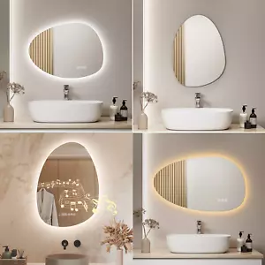 Spiegel mit Beleuchtung Asymmetrischer LED Badspiegel 3 Lichtfarbe Beschlagfrei - Bild 1 von 31