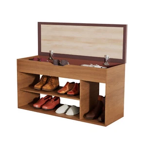 Entryway Bench&Cushion,2in1 Entryway Shoes Storage Rack Stool Household Supplies - Picture 1 of 14