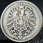 Rzesza Niemiecka 1873-1887 Oryginalna Rzesza Niemiecka 1 marka 90% srebrna moneta (.900)