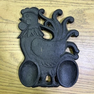 Vintage Rooster Cast Iron Spoon Holder - Picture 1 of 5