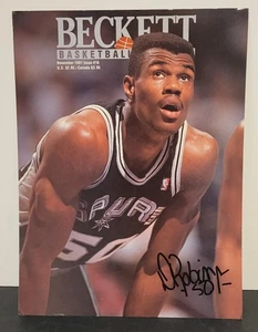 Baloncesto Beckett autografiado por David Robinson *solo portada* edición de noviembre de 1991 #16 - Imagen 1 de 5