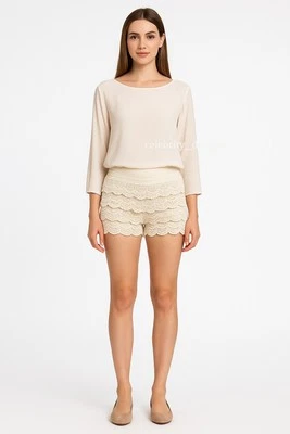 High Waisted Crochet Shorts White Australia Elastic Waistband Blogger Style  - Image 1 of 4